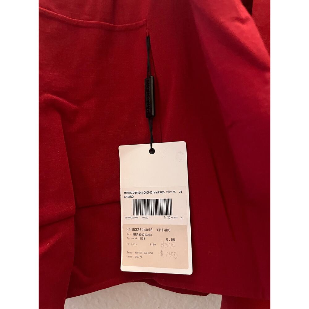 Marina Rinaldi Chiaro Red Wool Open Front Drape Jacket Italy Plus Size 21 NWT - Picture 8 of 11
